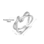 Silver Plated American Diamond Studded Contemporary Korean Finger Ring - Image 4