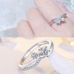 Silver Plated American Diamond Studded Contemporary Korean Finger Ring - Image 3