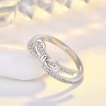 Silver Plated American Diamond Studded Contemporary Korean Finger Ring - Image 2