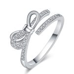 Silver Plated American Diamond Studded Contemporary Korean Finger Ring - Image 6