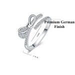 Silver Plated American Diamond Studded Contemporary Korean Finger Ring - Image 7