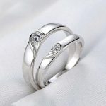 Silver Plated American Diamonds Studded Adjustable Heart Themed Couple Rings - Image 5