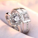 Silver Plated American Diamonds Studded Classic Adjustable Couple Rings - Image 3