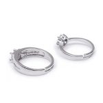 Silver Plated American Diamonds Studded Classic Adjustable Couple Rings - Image 9
