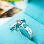 Silver Plated American Diamonds Studded Adjustable Heart Themed Couple Rings - Image 7
