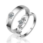 Silver Plated American Diamonds Studded Classic Adjustable Couple Rings - Image 8