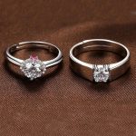 Silver Plated American Diamonds Studded Classic Adjustable Couple Rings - Image 6