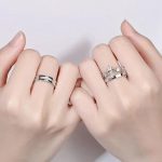 Silver Plated American Diamonds Studded Adjustable Heart Themed Couple Rings - Image 6