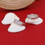 Silver Plated American Diamonds Studded Adjustable Heart Themed Couple Rings - Image 9