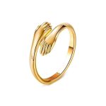 Gold-Plated Hug Shaped Adjustable Hug Day Finger Ring - Image 8